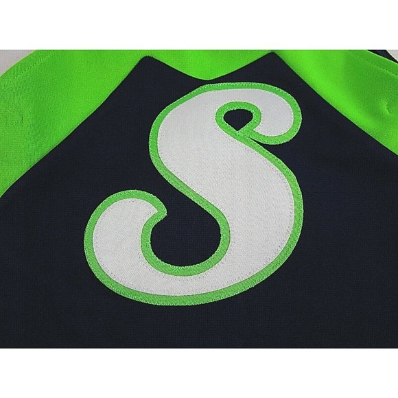 NEW Child Cheerleader Uniform Outfit Costume Neon Green Navy Blue Girls Youth M - Picture 4 of 8